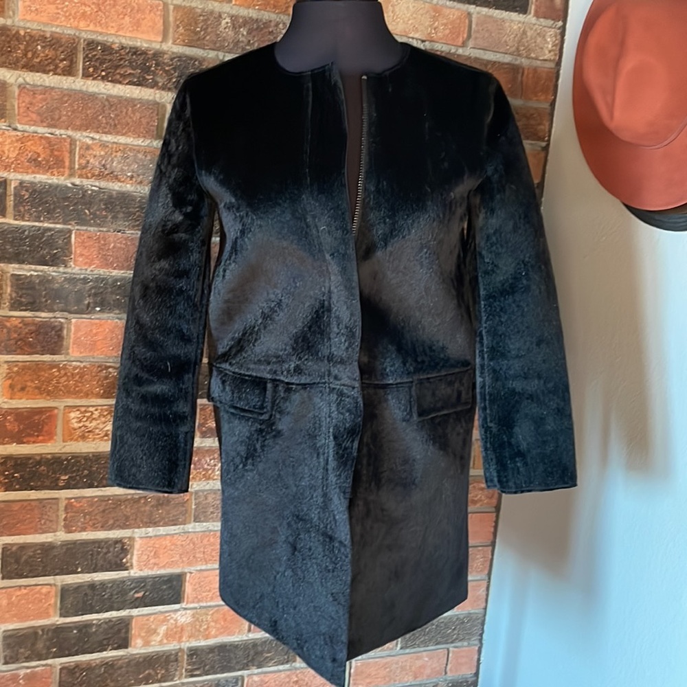Black Faux Hide Ann‎ Taylor Jacket XXS